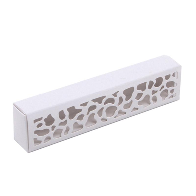 

Hollow Macarons Box Cookie Package Baking Small Cake Box for Chocolate Muffin Biscuits White 30Pcs
