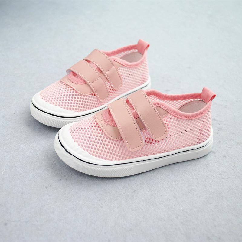 

E90 Summer Breathable Kids Casual Unisex Solid pink Mesh Shoes Children's Soft Comfortable Hollow Fashion Summer Boys Girls