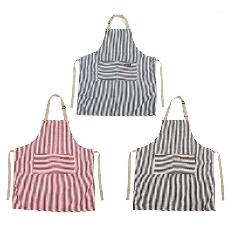 

Stripes Apron Adjustable Cotton Canvas Cooking Baking Kitchen Home Supply Support Dropshipping1