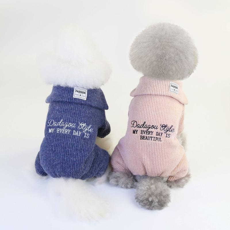 

Cartoon Dog Letter Clothes Clothing for Dogs Jumpsuits Small Super Pet Outfits Cute Winter Print Thicken Warm Ropa Para Perro1, Blue