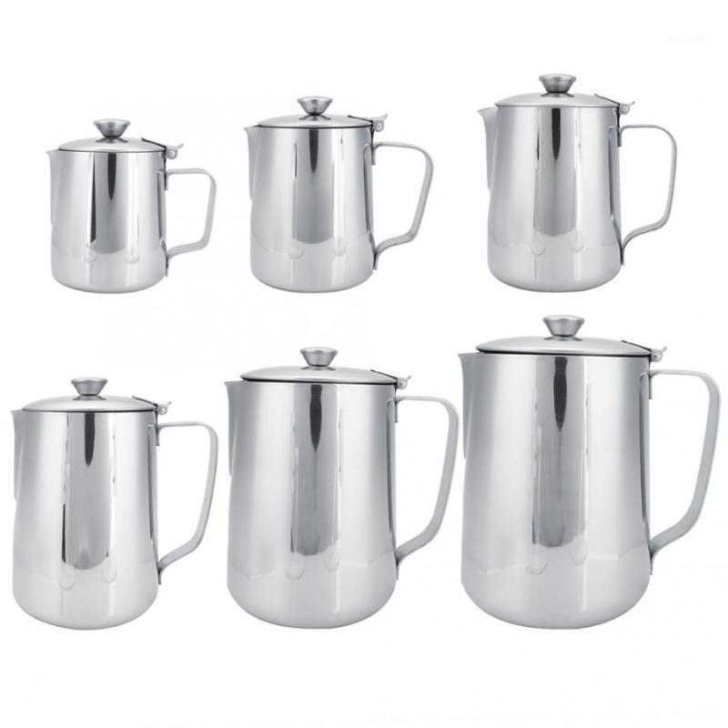 

Retro Stainless Steel Coffee Cup Mug Milk Frothing Pitcher Jug with Lid for Latte Coffee Art personal office Mug1, Sliver