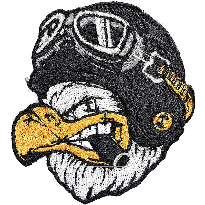 

Biker Helmet Eagle Embroidery Sewing Notions Iron On Patches For Clothes Punk Jacket Vest Applique Custom Patch