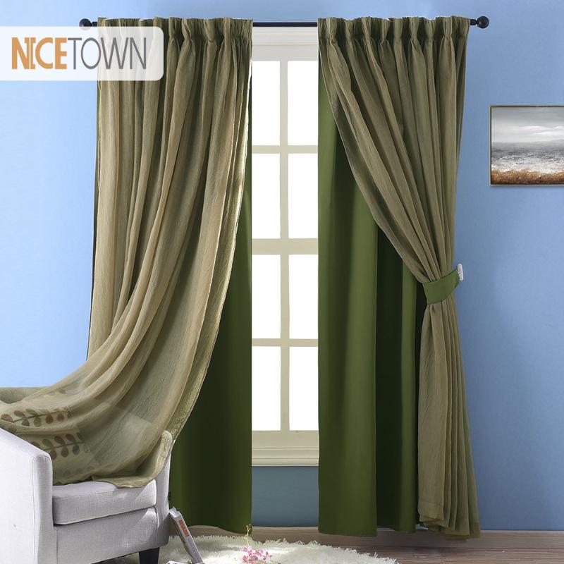 

NICETOWN Back Tab Curtain Crushed Sheer Crinkled Voile with Blackout Curtain Room Darkening for Living Room Bedroom 1 Panel, Turquoise