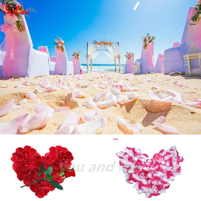 

white red 1000pcs Artificial Polyester Silk Fabric Rose Petals for Turquoise Teal Wedding Favors Decorations Supplies 6Z SH012, Pink