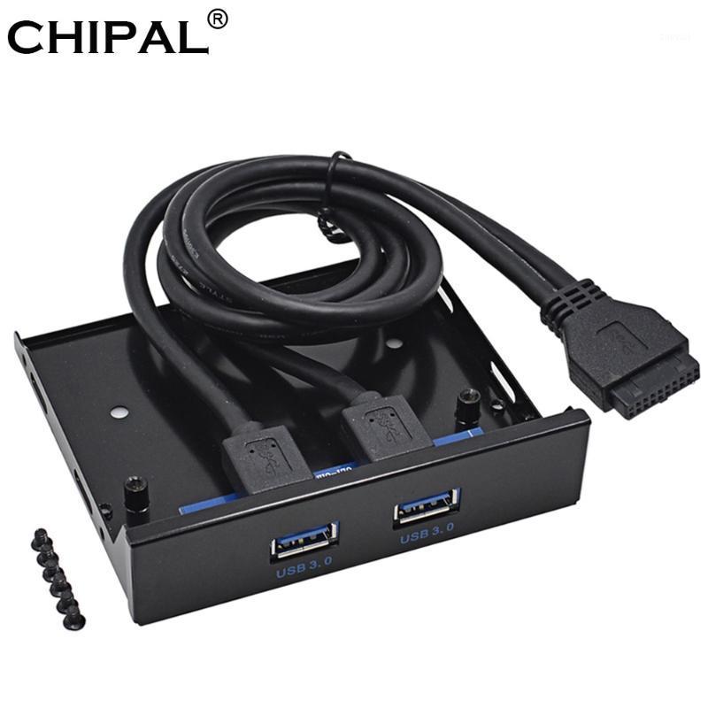 

CHIPAL 2 Ports USB 3.0 Front Panel Bracket USB3.0 Hub 20 Pin Cable Adapter for PC Desktop 3.5'' FDD Floppy Disk Drive Bay1