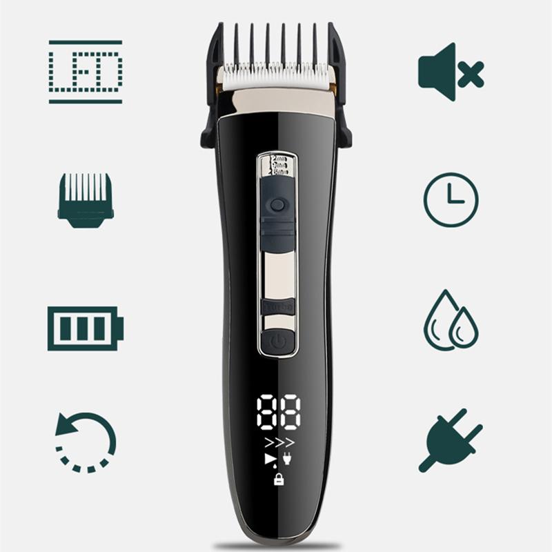 

Electric Clipper Professional Digital Hair Trimmer Rechargeable Electric Hair Clipper Men's Cordless Haircut Adjustable