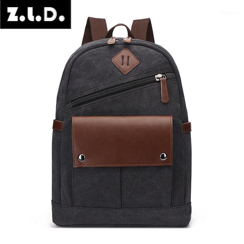 

Z.L.D. Vintage Men's & Women's Canvas Backpack Large Capacity Portable Fashion Brand Student Schoolbag Mochila Feminina1, Photo color