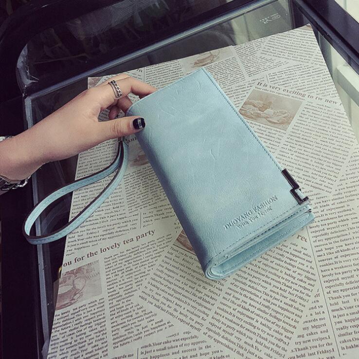 

wholesale women handbag Street trend Leather Long Wallet all kinds of folding multi Card Leather Wallet New embossed leather fashion bag, Red;black