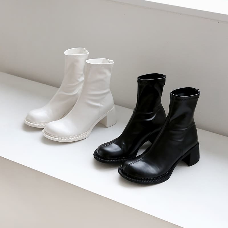 

2021 New Thick Heels a Martin Zipper Boots R1rx, White