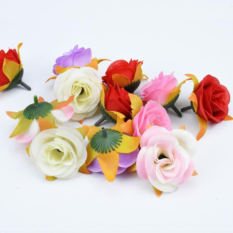 

5CM Silk roses christmas decorations for home wedding DIY needlework scrapbooking flowers artificial plants fake plastic flowers1, Mix