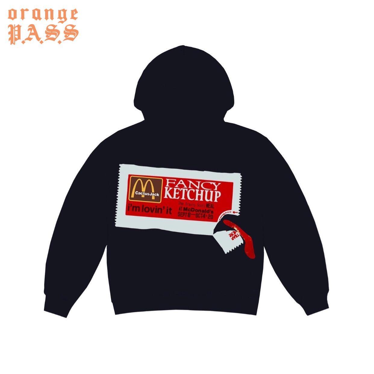

cp McDonald's Travis Scott co branded TS McDonald's M tear tomato sauce casual Hoodie, Black 1