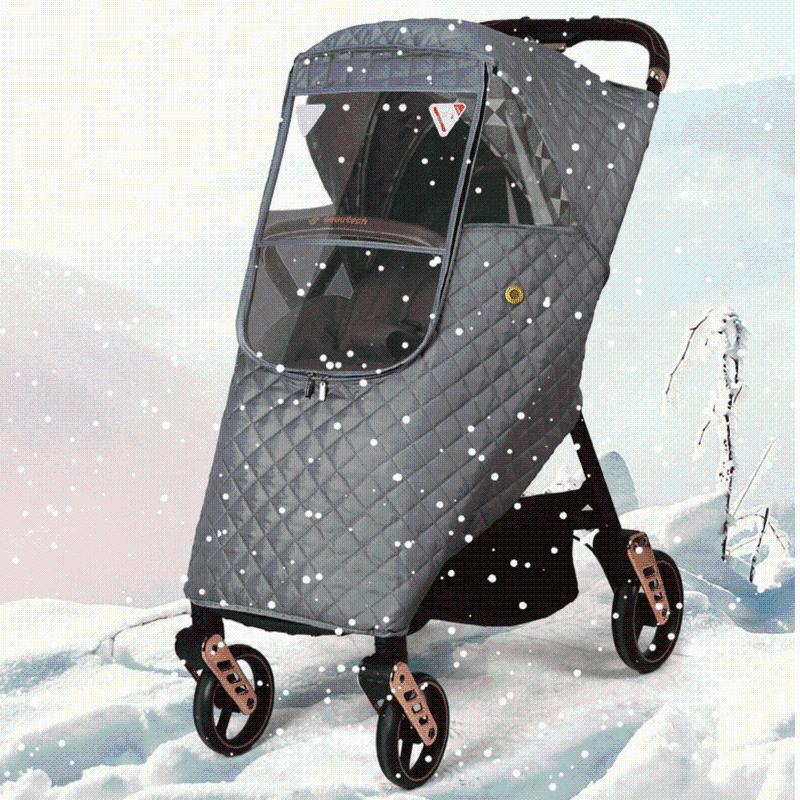 

Stroller Accessories Waterproof Rain Cover Thicken Winter Wind Dust Full Cover Raincoat Baby Stroller Pushchairs1
