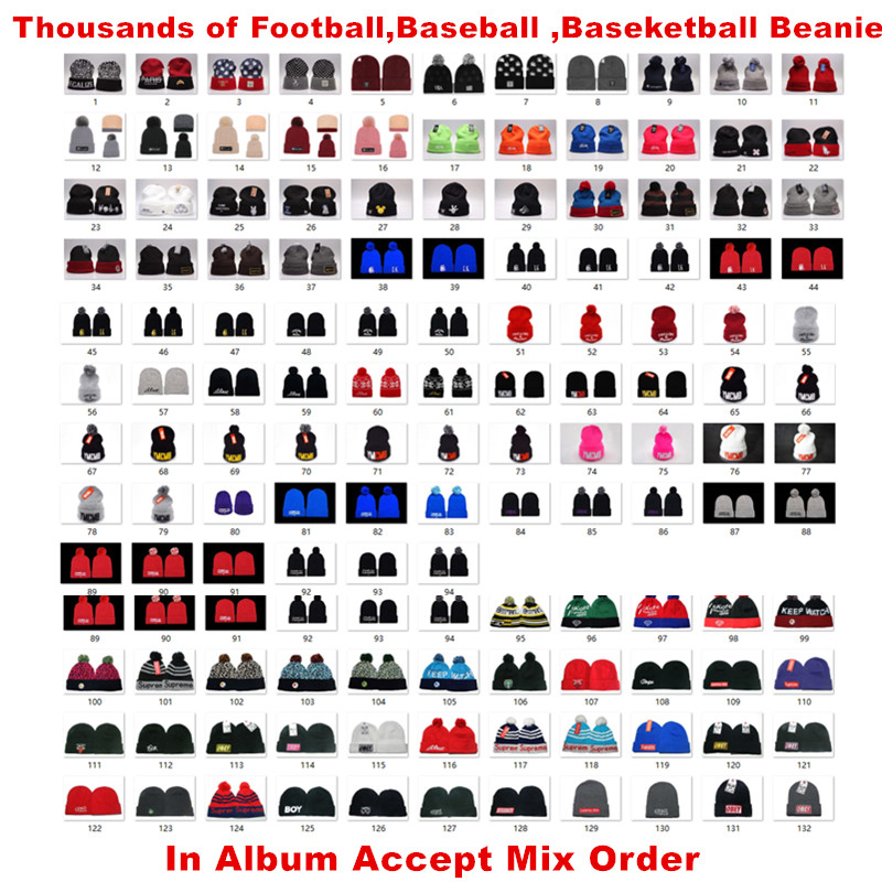 

Hot Sale!2018 Mixed order New Winter Team Beanies Knitted Beanie Wool Knitting Outdoor Skiing Beanie Caps Sport Baseball Beanies Hats Cap, As picture