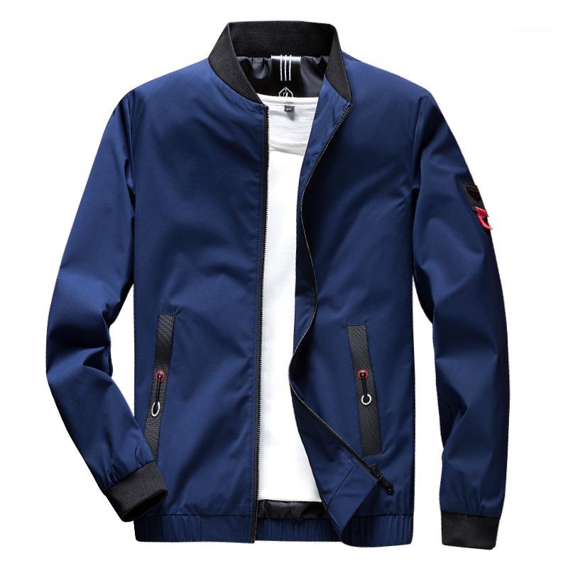 

TFETTERS 2019 Spring Autumn Casual Solid Slim Stand Bomber Jacket Men Fashion Overcoat Baseball Jackets Men's Streetwear Jacket1, Black