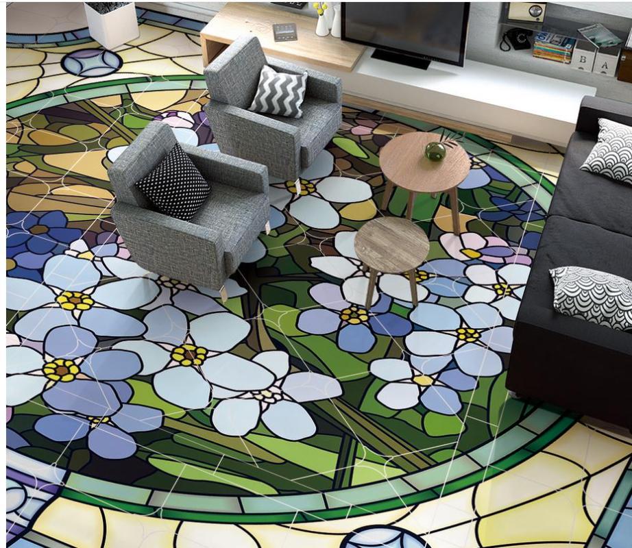 

Home Decoration 3d flooring Simple European modern geometric flooring floor wallpaper 3d for bathrooms, As pic
