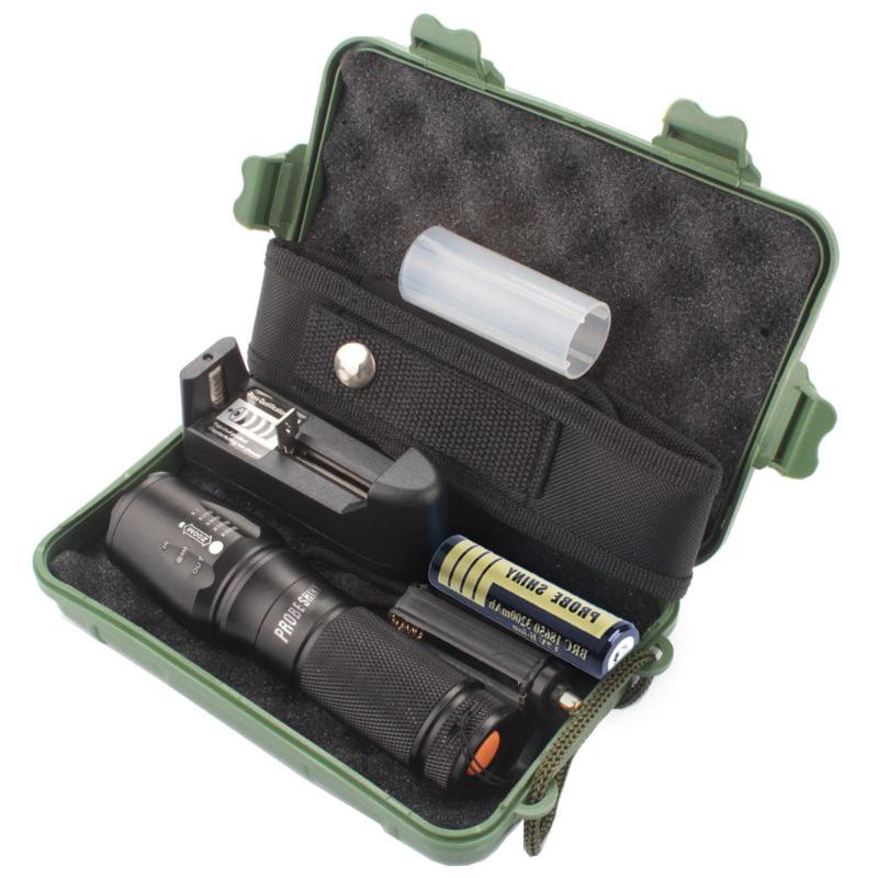 

2020 Newest LED Light Brand New Hot Sell X800 Zoomable XML T6 LED Tactical +18650 Battery+Charger+Case