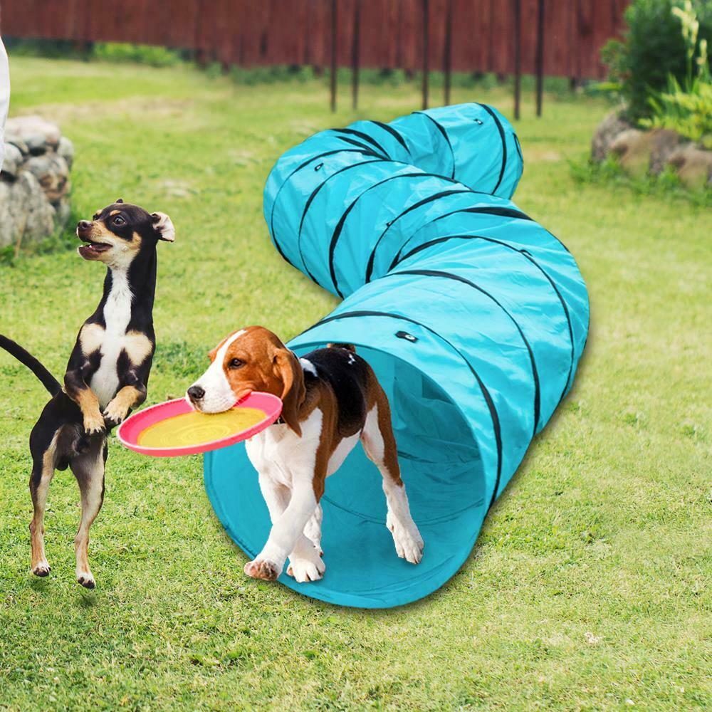 

18' Agility Training Tunnel Pet Dog Play Outdoor Obedience Exercise Equipment