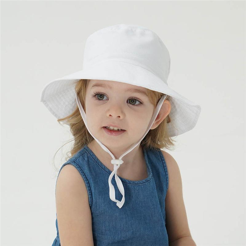 

2020 New Summer Baby Sun Hat Children Outdoor Neck Ear Cover Anti UV Protection Beach Caps Boy Girl Swimming Hats For 0-3Years, White