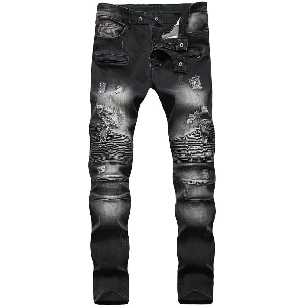 

2021 New Denim Designer for Men Bike Jeans Straight Stretch Oversize 28-38 40 42 Spring Winter Hip Hop Punk Streetwear HXP8, 000 usa siz 2