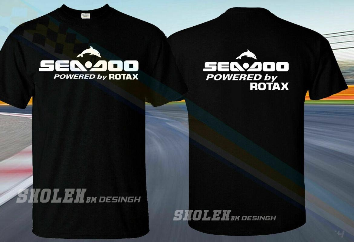 

Men's T-Shirts Bombardier Sea Doo Jet Ski Tee T-Shirt, White;black