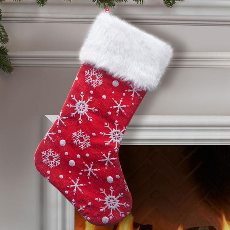 

Large Capacity Tree Hanging Christmas Stockings Festival Holiday Kids Adults Gift Bag Reusable Pendant Plush Cloth Home Decor
