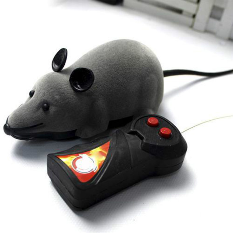 

Funny RC mouse Animals Pet toys 10cm Wireless Remote Control Electronic Tricky Rat Mice Cat Puppy Playing Chew Toy Kids Children Gift, Black