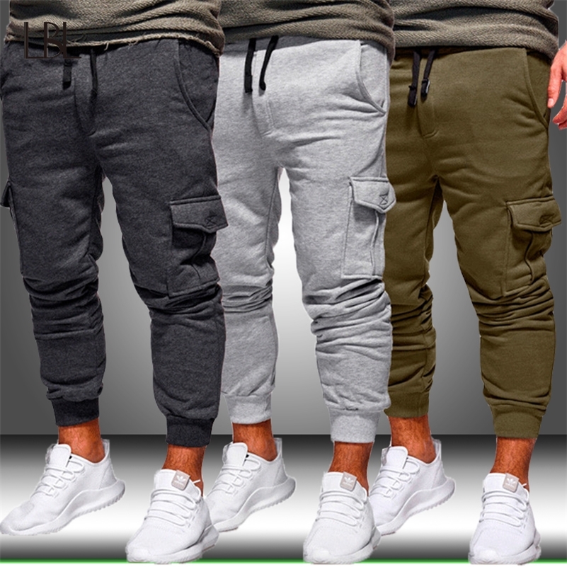 

Men Jogger Solid Color Gyms Pants Mens Fitness Bodybuilding Gyms Pants Runners Clothing Sweatpants Trousers Male New Bottom 201109, Bsdzk16lightgrey