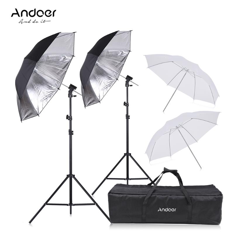 

Andoer Speedlight Flash Shoe Mount Swivel Soft Umbrella Kit +Brackets+Light Stand +Soft Umbrella for Hot Shoe Flash