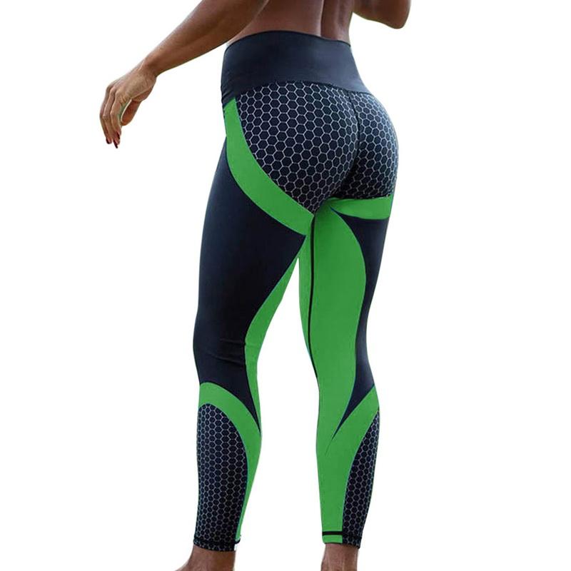 

New Sexy Mesh Printed Leggings fitness For Women clothing Sporting Workout Leggins mujer Elastic Slim Pants push up Dropshipping, Style1-purple white