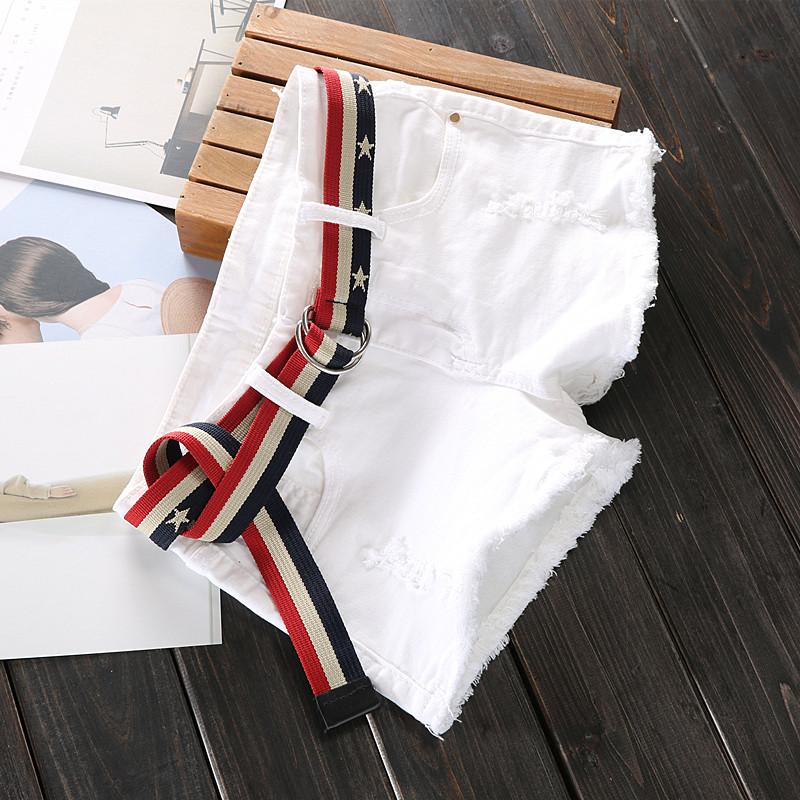 

women' white shorts, fashion denim shorts holes,white slim preppy style shorts