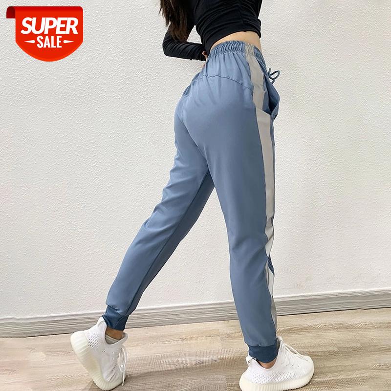 

NORMOV Casual Women Pants Fashion High Wasit Striped Patchwork Drawstring Loose Cargo Pants Solid Streetwear Fitness #5q8V, Black;white