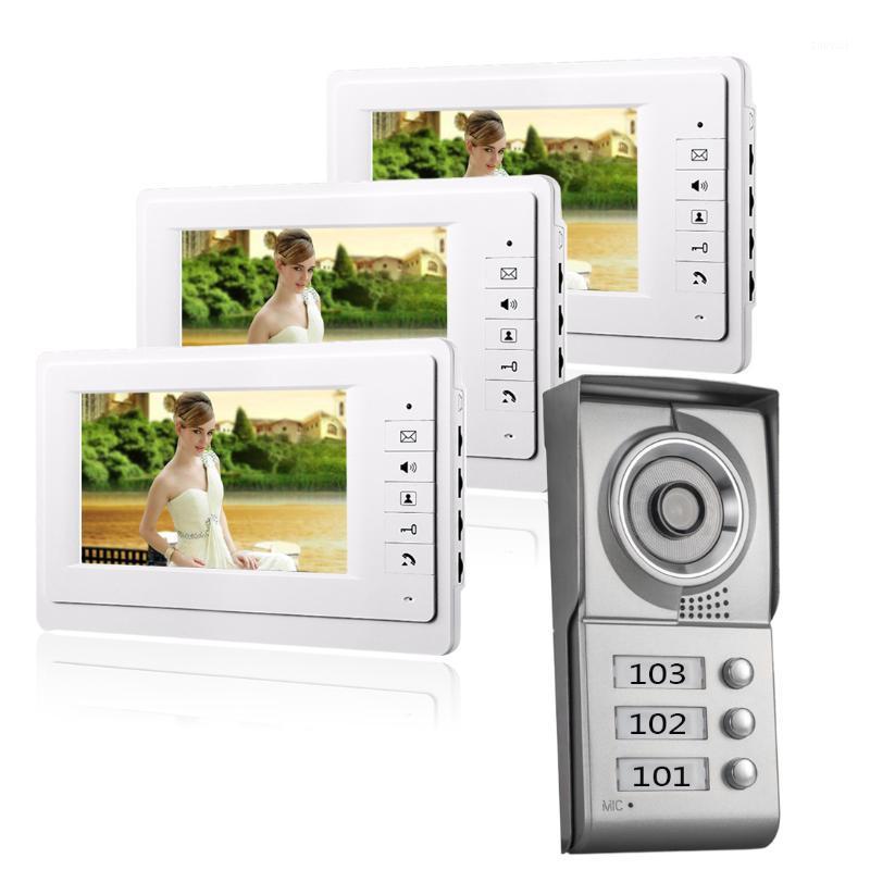 

Yobang Security Freeship 7" Color Video Door Phone For Villa Apartment Video Intercom System Access Camera For 3 House Monitor1