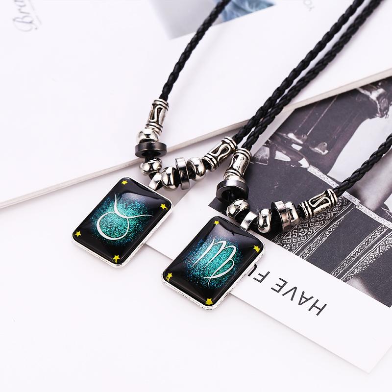 

Temperament Women New Twelve Constellation Necklace Big Pendants Chain Long Necklace Jewelry Clothing Accessories Gift Wholesale
