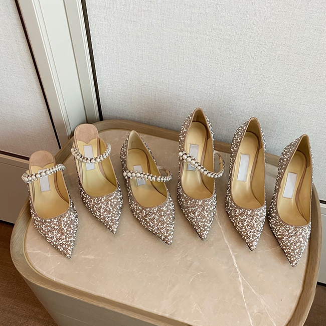 

Best selling free shipping 6.5cm 8.5cm high heels leather pointed pearl diamond high heels flat shoes leather wedding party shoes size 35-40, #5