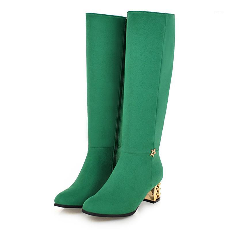 

Lucyever 2020 New Hot Women Boots Autumn Winter Ladies Fashion Thich Heels Boots Shoes Over The Knee Thigh High Flock Long1, Black