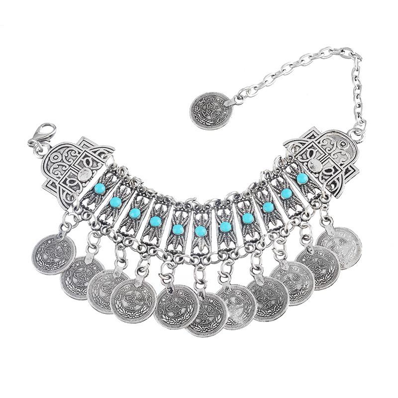 

Bohemian Antalya Beads Coin Tassel Statement Bracelet Gypsy Boho Coachella Festival Turkish Sinaya Ethnic Jewelry Lot 6Pcs