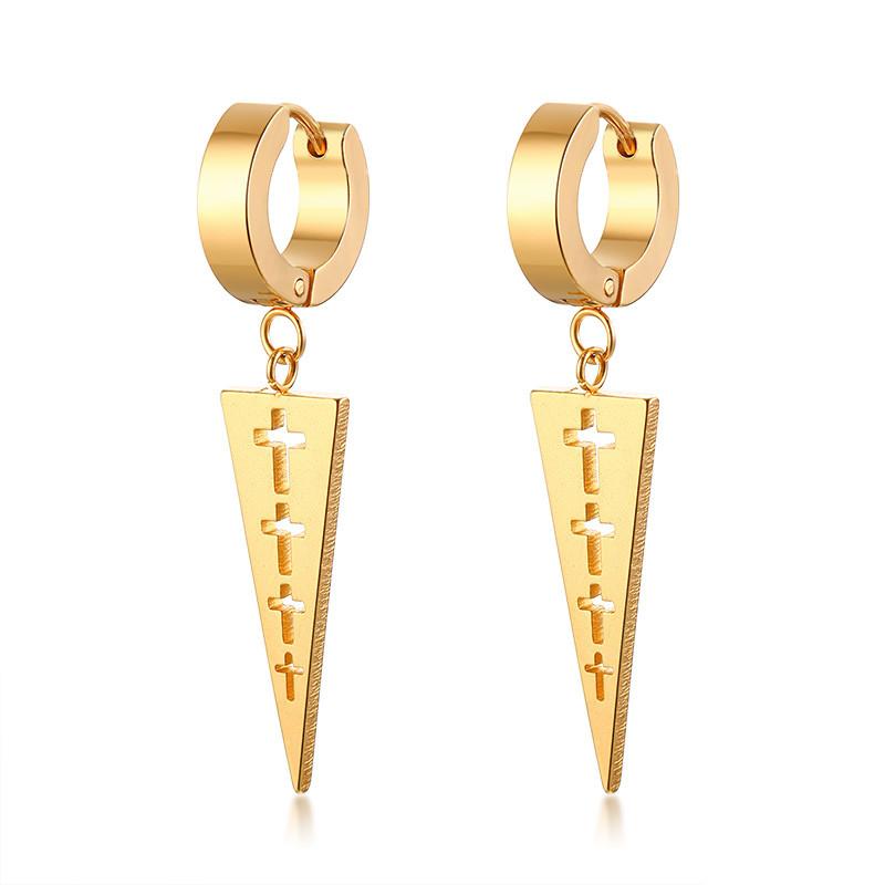 

Dangle & Chandelier ZORCVENS Geometric Earrings For Women Gold Color Triangle Round Hollow Cross Drop Stainless Steel Jewelry Wholesale