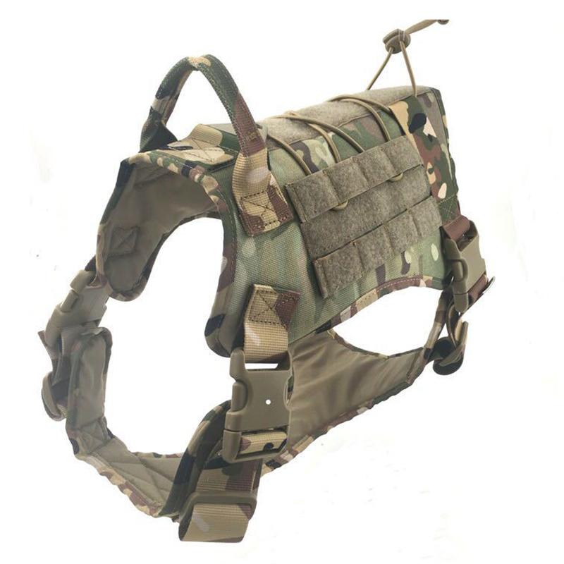 

Send Badges Camouflage Leash Pet Dog Vest With Handle Nylon Bungee Jumping Dog Tactical