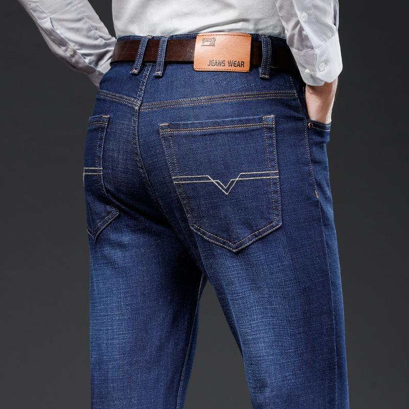 

2021 Spring Autumn New Men's Slim Elastic Jeans Fashion Business Classic Style Jeans Denim Pants Trousers Male Cotton Jeans,1102, Black