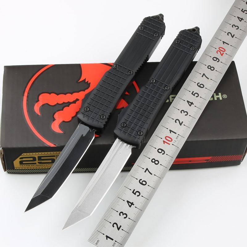 

Amazon hot sale Microtech automatic knife D2 blade stone wash surface Aluminum alloy handle 58HRC camping hunting tactical knife