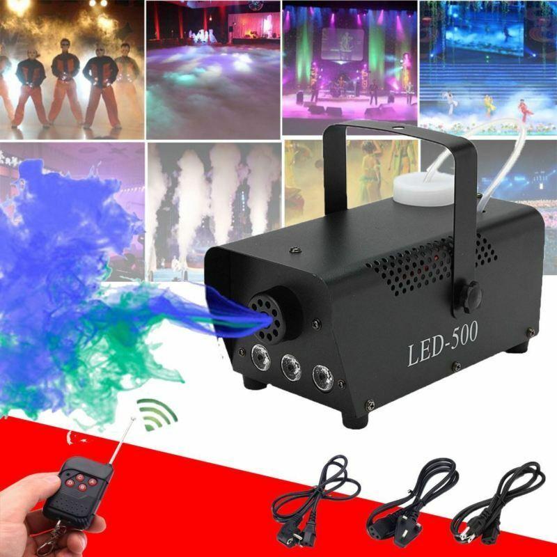 

500W Smoke Fog Machine RGB Muti Color LED DJ Party Wedding Stage Light w/Remote