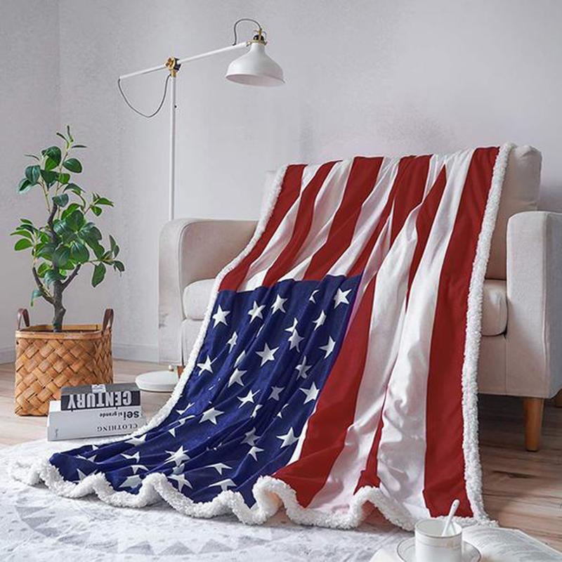 

American flag print Blankets For Beds Winter Flannel Super Soft Super Deluxe Healing Square Blanket Thick 3d Digital Blanket #G2