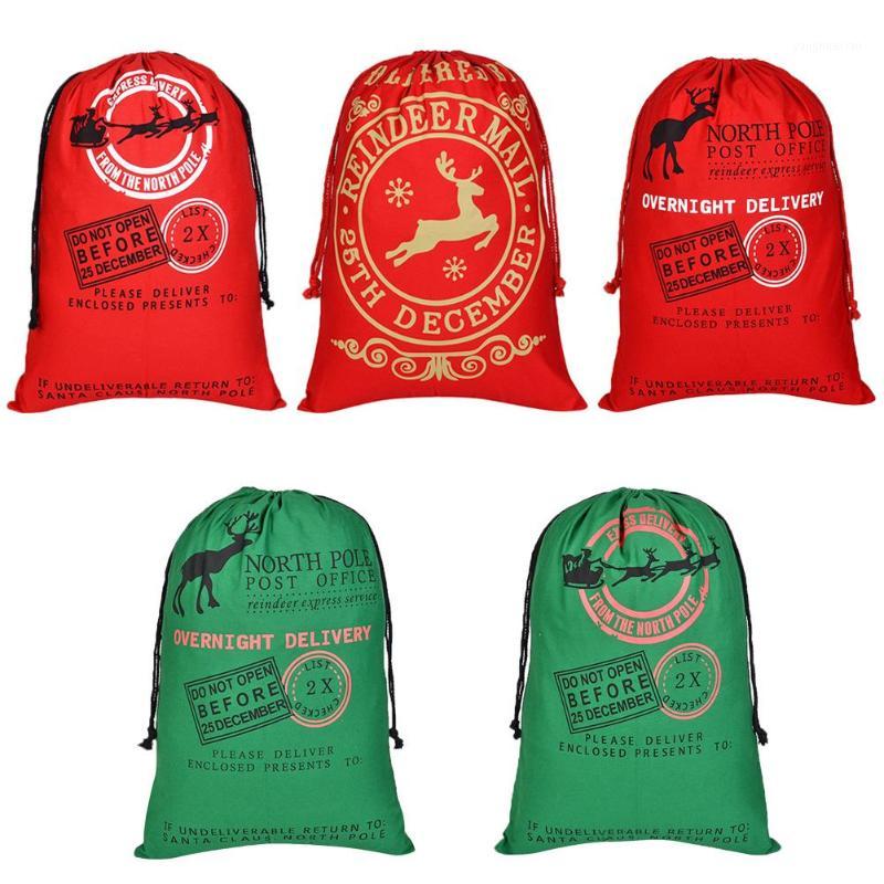 

Cotton Canvas Christmas Gift Bag Drawstring Harness Pocket Storage Bag Kid Christmas Favor Candy Drawstring DIY Pouch Box1