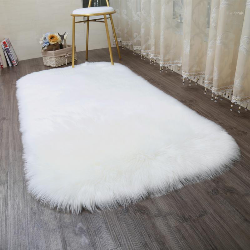 

Muzzi Hairy Carpets Sheepskin Plain Fur Skin Fluffy Bedroom Faux Mats Washable Artificial Textile Area Ellipse Rugs1
