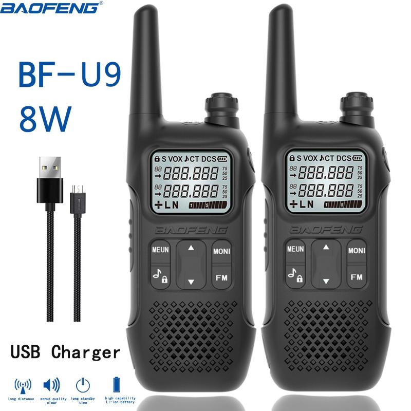 

BAOFENG BF-U9 MINI Kids UHF 400-470MHz FM Ham Walkie Talkie USB HF Transceiver Portable Two Way Radio BF-T1 BF-T6