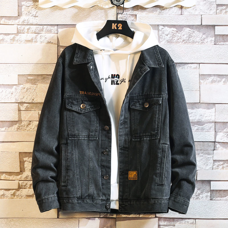 

Jacket Male 2021 Spring New Size Large Jeans Street Hip-hop Men's Clothes Vvp0, Blue