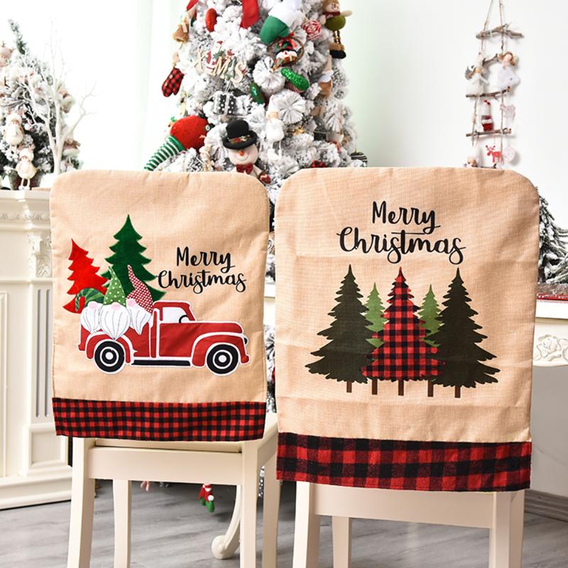 

Elastic Slipcovers Chair Covers Dining Room Christmas Chair Cover Washable Stool Case Removable Festival Decor