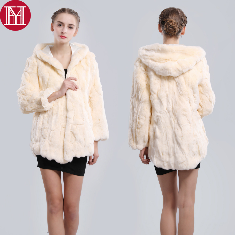 

100% Real Natural Rex Rabbit Fur Coat Real Rex Rabbit Fur Jacket Warm Soft Thick Rex Rabbit Fur Overcoat Wholesale Retail 201103, Beige