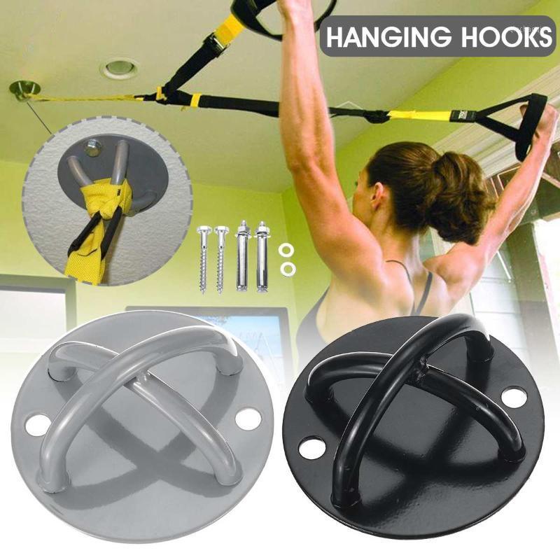

120mm Iron Aerial Yoga Fixed Disc Hanging Hooks Sandbag Swing + Screw For Yoga Belts Boxing Lifts1, Black