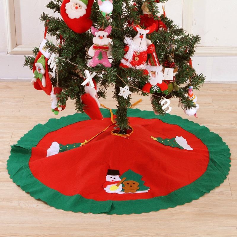 

90cm Christmas Tree Skirts Non-woven Round Christmas Tree Skirts Xmas Decor New Year Gifts Festival Props Festival Decor1